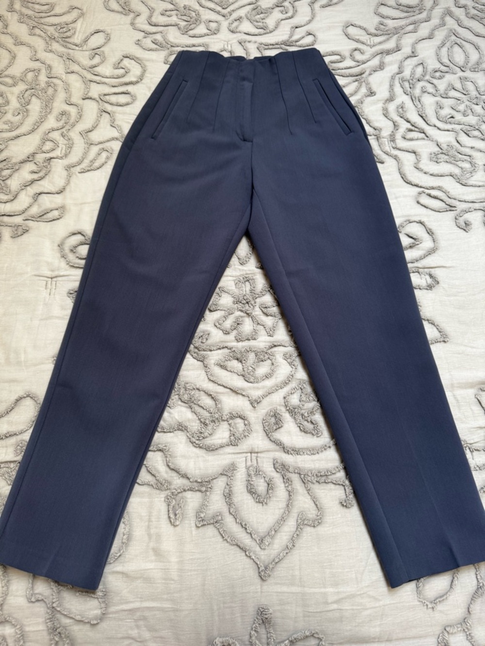 Women's Blue Tailored High-Waist Trousers